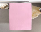 Hoeslaken dubbel jersey katoen roze 140 x 200/220 cm, hoekhoogte 40 cm, voor matras en boxspring