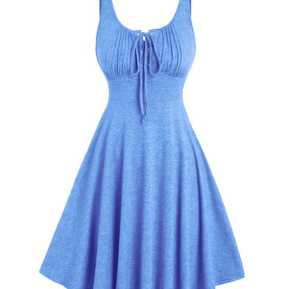 Damen Skaterkleid mit Schnürung – Freizeitkleid im Vintage-Stil für Alltag und Sommer