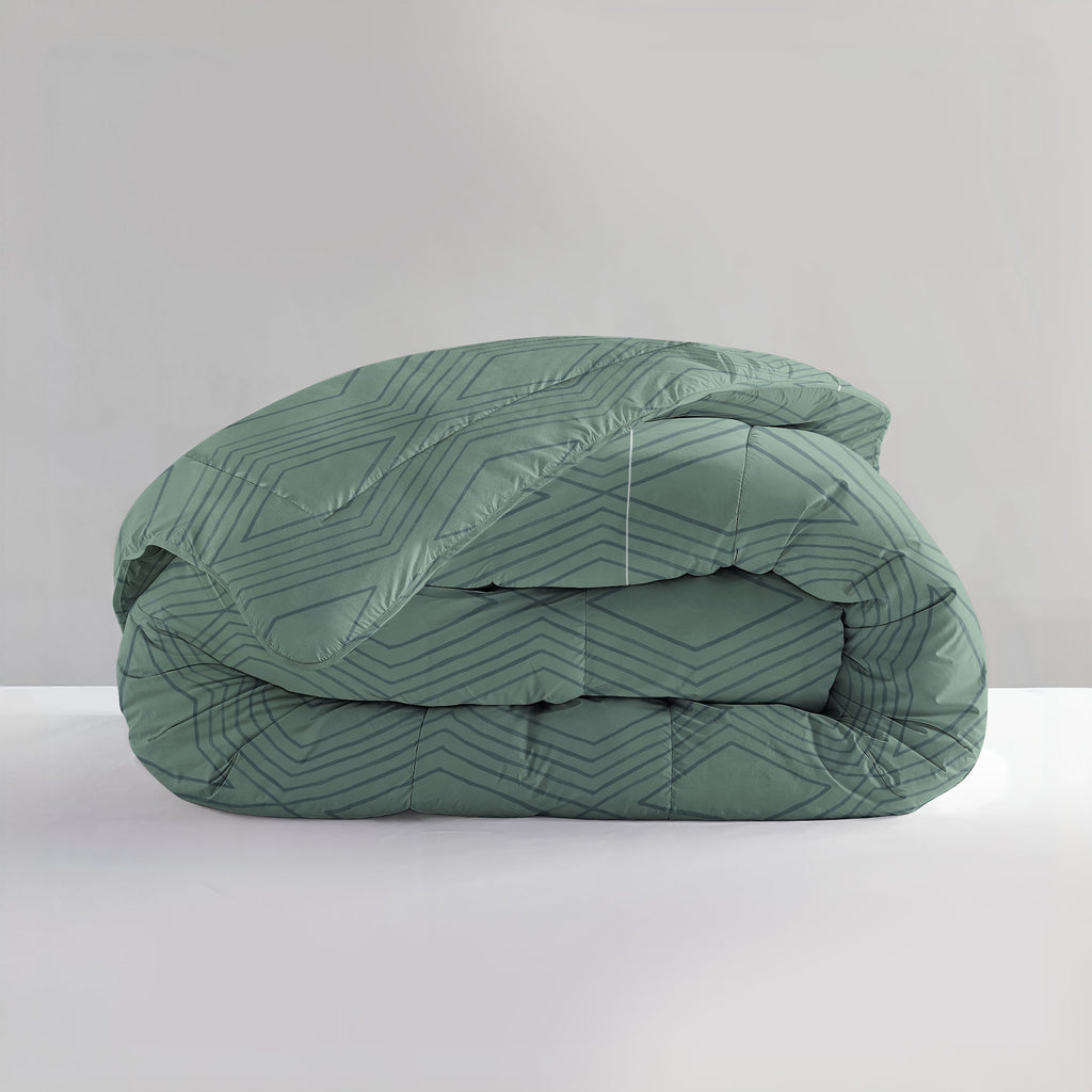 Dekbed met overtrek in één (lazy dekbed) microvezel Dorian groen 240 x 220 cm, met 2 kussenslopen