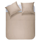 Dekbedovertrek bamboe viscose twill satijn effen taupe 200 x 200/220 cm, met kussenslopen 60 x 70 cm