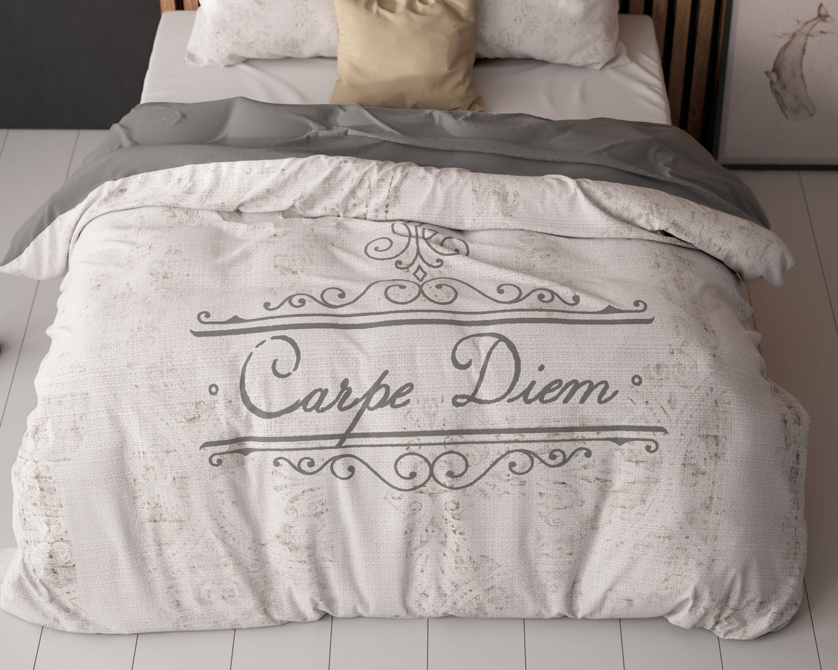 Dekbedovertrek Carpe Diem 2 zand 200 x 200/220 cm voor de slaapkamer