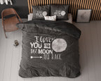Dekbedovertrek Moon en Back antraciet 240 x 200/220 cm voor de slaapkamer