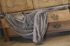Plaid nepbont polyester Fennec mokka bruin 140 x 200 cm, voor bank, bed of stoel