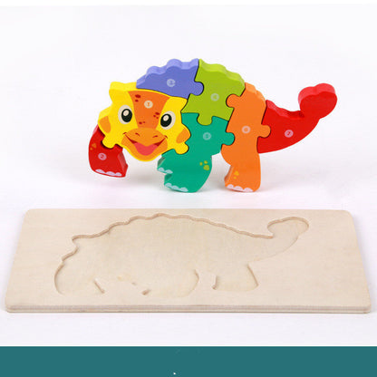 Children's 3D Dinosaur Wooden Puzzle – Educational Toy & Motor Skills Training