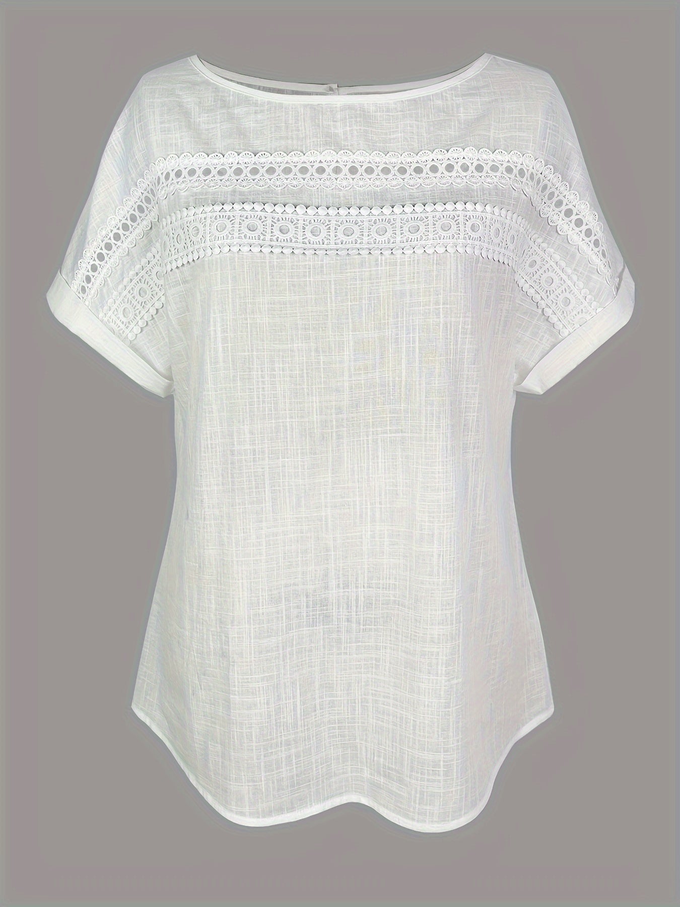 Women's Summer Blouse Elegant with Lace Details and Short Sleeves – Perfect Top for Everyday and Vacation