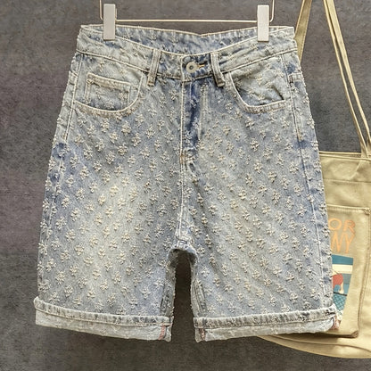 Men's Street Style Bermuda Shorts with Floral Pattern – Casual Leisure Shorts