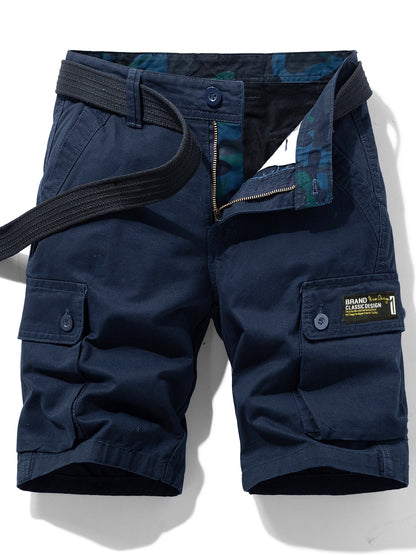 Men's cargo shorts in outdoor and casual style with pockets and belt