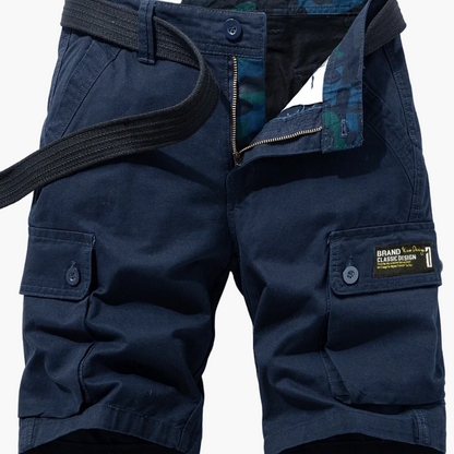 Men's cargo shorts in outdoor and casual style with pockets and belt