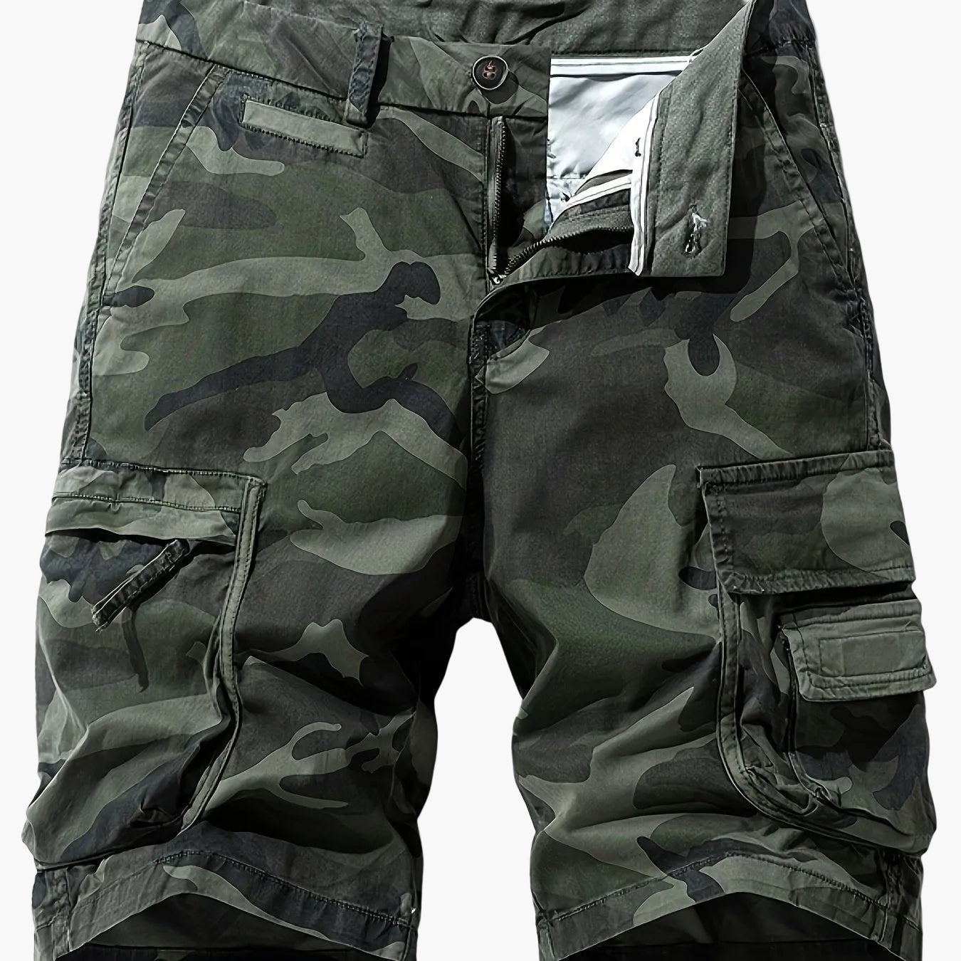 Men's Cargo Shorts in Camouflage Style for Outdoor & Leisure – Regular Fit, Casual, with Pockets