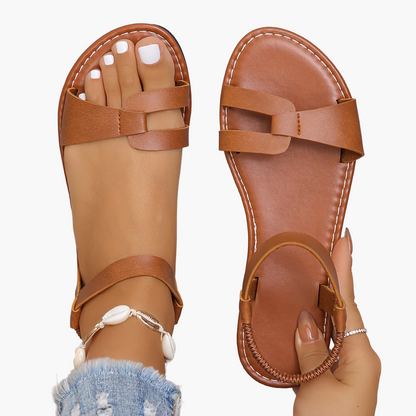 Women's Flat Sandals – Comfortable Summer Shoes with Ankle Strap for Everyday & Leisure