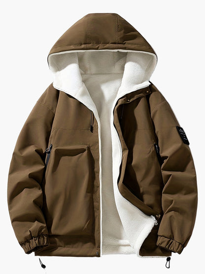 Men's winter jacket with hood – casual streetwear outdoor jacket