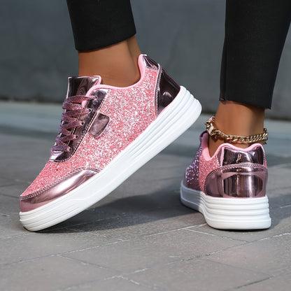 Women's Glitter Sneakers for Everyday & Party – Fashionable Casual Shoes in a Trendy Look