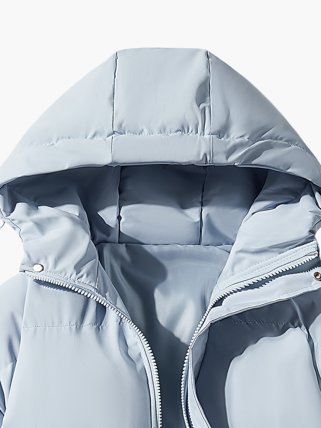 Men's Winter Quilted Jacket with Hood, Casual Outdoor Warm Jacket
