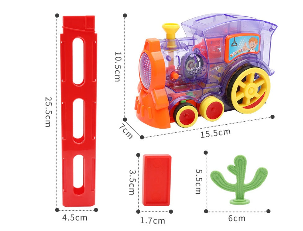 Domino pull toy for children – creative learning game, automatic domino placer, educational toy