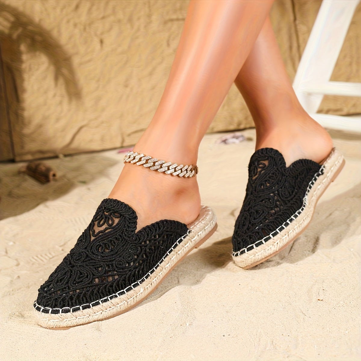 Women's Braided Slip-On Summer Shoes – Boho Style for Casual & Beach