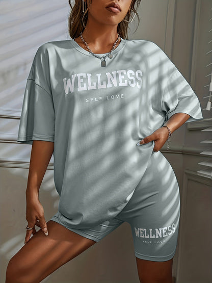 Women's Wellness Oversize Lounge Set – Relaxation & Casual Look with Statement Print