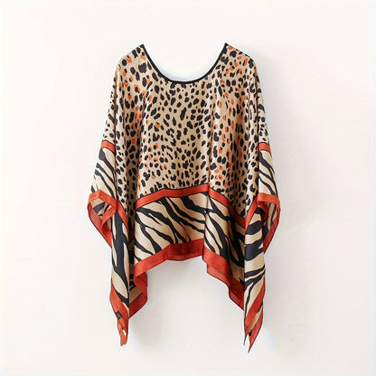 Women's Boho Poncho Tunic – Elegant Cover-Up for Beach and Leisure