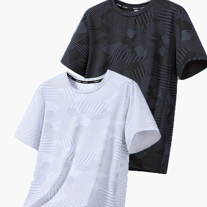 Herren Freizeit T-Shirt Set – Atmungsaktive Sommer Oberteile im tropischen Stil, ideal für Alltag und Sport