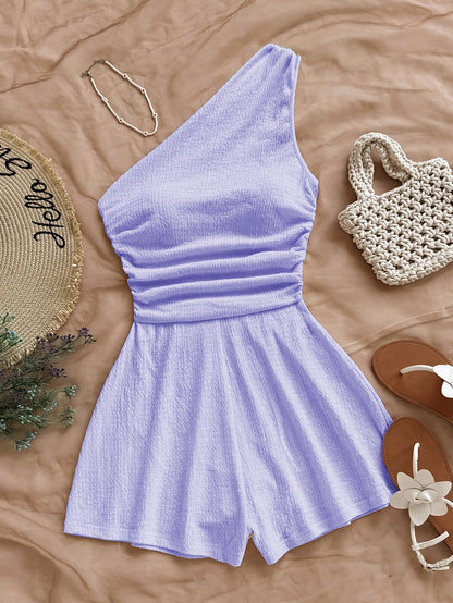 Women's One-Shoulder Asymmetric Summer Casual Jumpsuit