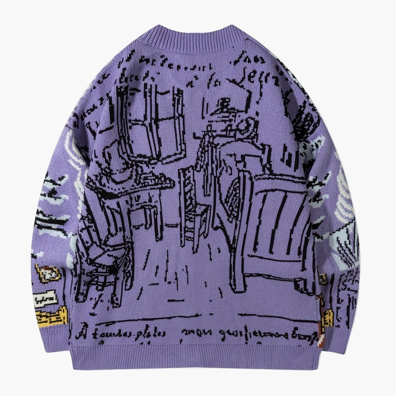 Herren Strickjacke im Kunststil mit Van Gogh-Motiv – Lässiger Cardigan für Herbst und Winter