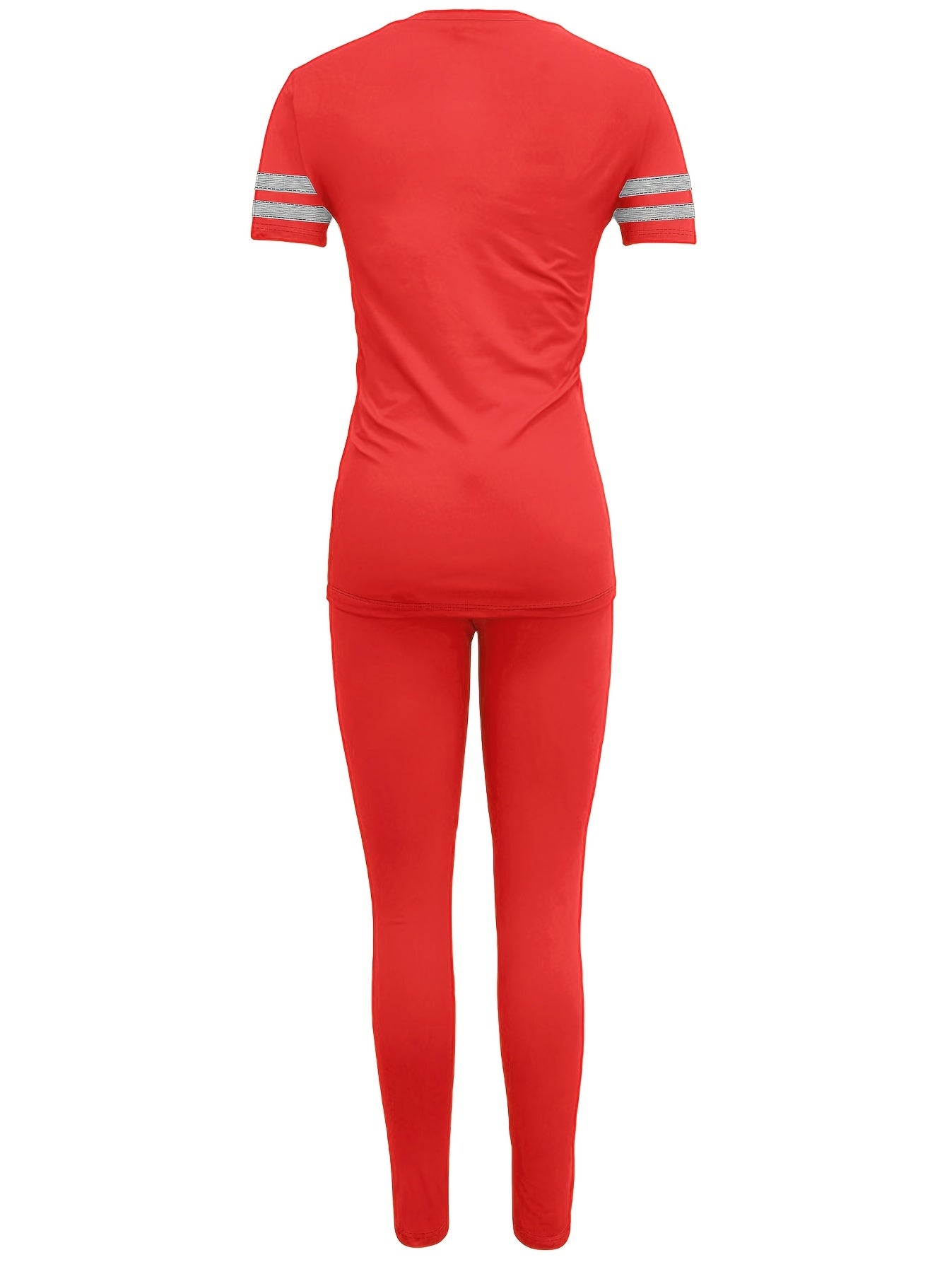 Women's sporty casual set with T-shirt and leggings – modern outfit for everyday and fitness