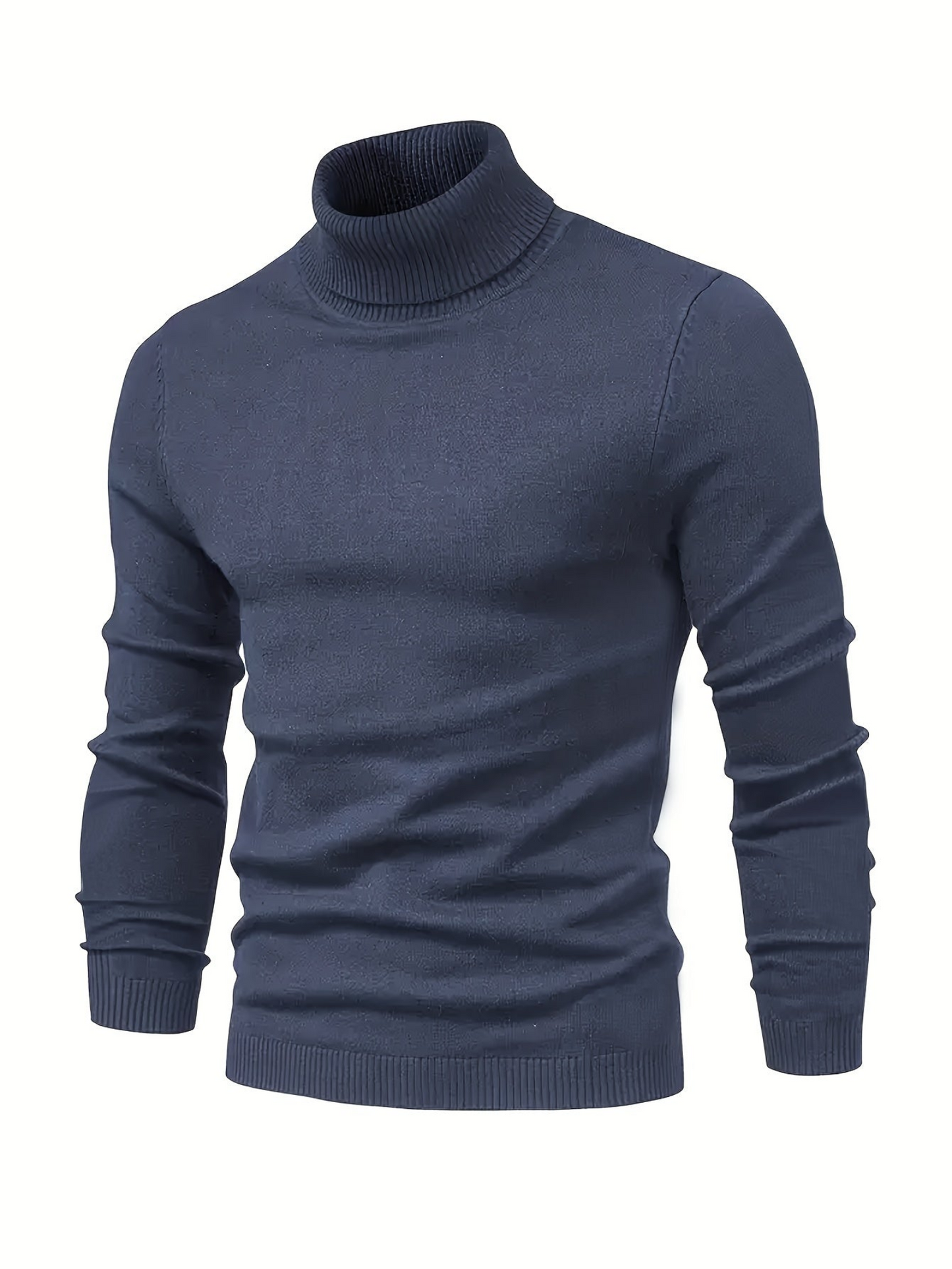 Men’s Classic Ribbed Turtleneck Pullover Sweater