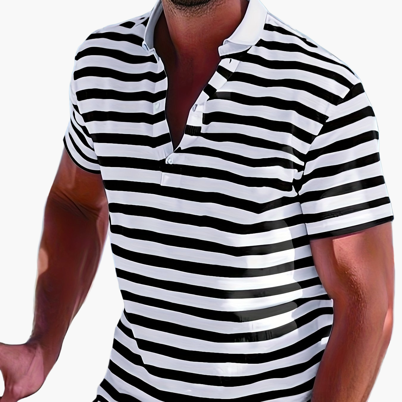 Herren Polo-Shirt mit Streifen – Maritimer Casual-Look für Sommer und Freizeit