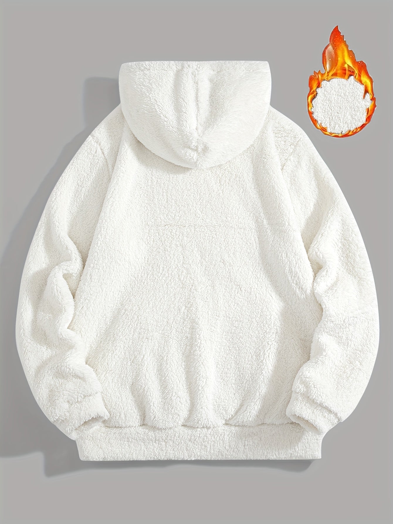 Unisex teddy fleece hoodie with a kangaroo pocket and hood