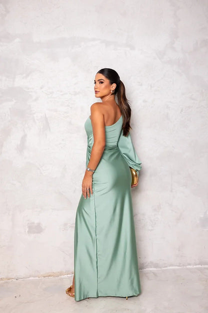 Women's One-Shoulder Evening Dress Elegant Asymmetrical Festive Gala