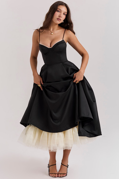 Women's Festive Strapless Dress in Vintage Style for Special Occasions and Evening Events