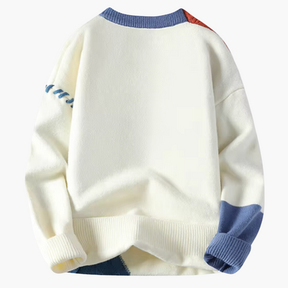 Herren Patchwork Strickpullover – Moderner Freizeitpulli mit einzigartigem Style für Alltag und besondere Anlässe
