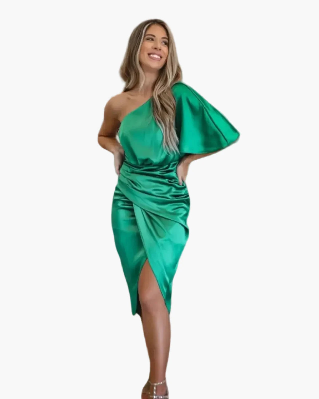 Women's Asymmetrical Mid-Length Dress for Elegant Occasions and Festive Evenings