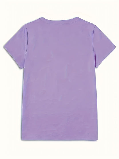 Women's T-Shirt with Floral Design – Casual Style, Spring/Summer, Floral Print