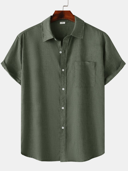 Men's Short-Sleeve Casual Shirt with Chest Pocket – Modern Summer Shirt for Everyday and Vacation