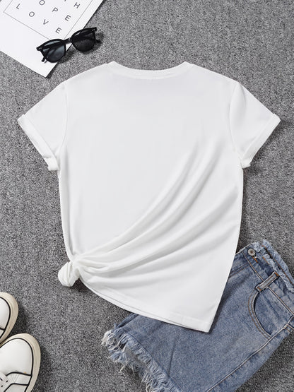 Women's T-shirt with Sunflower and Butterfly Print, Casual Style, Spring/Summer