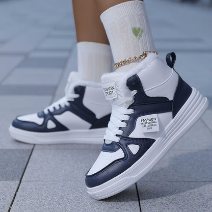 Unisex winter high-top sneakers with lining – warmly lined casual shoes
