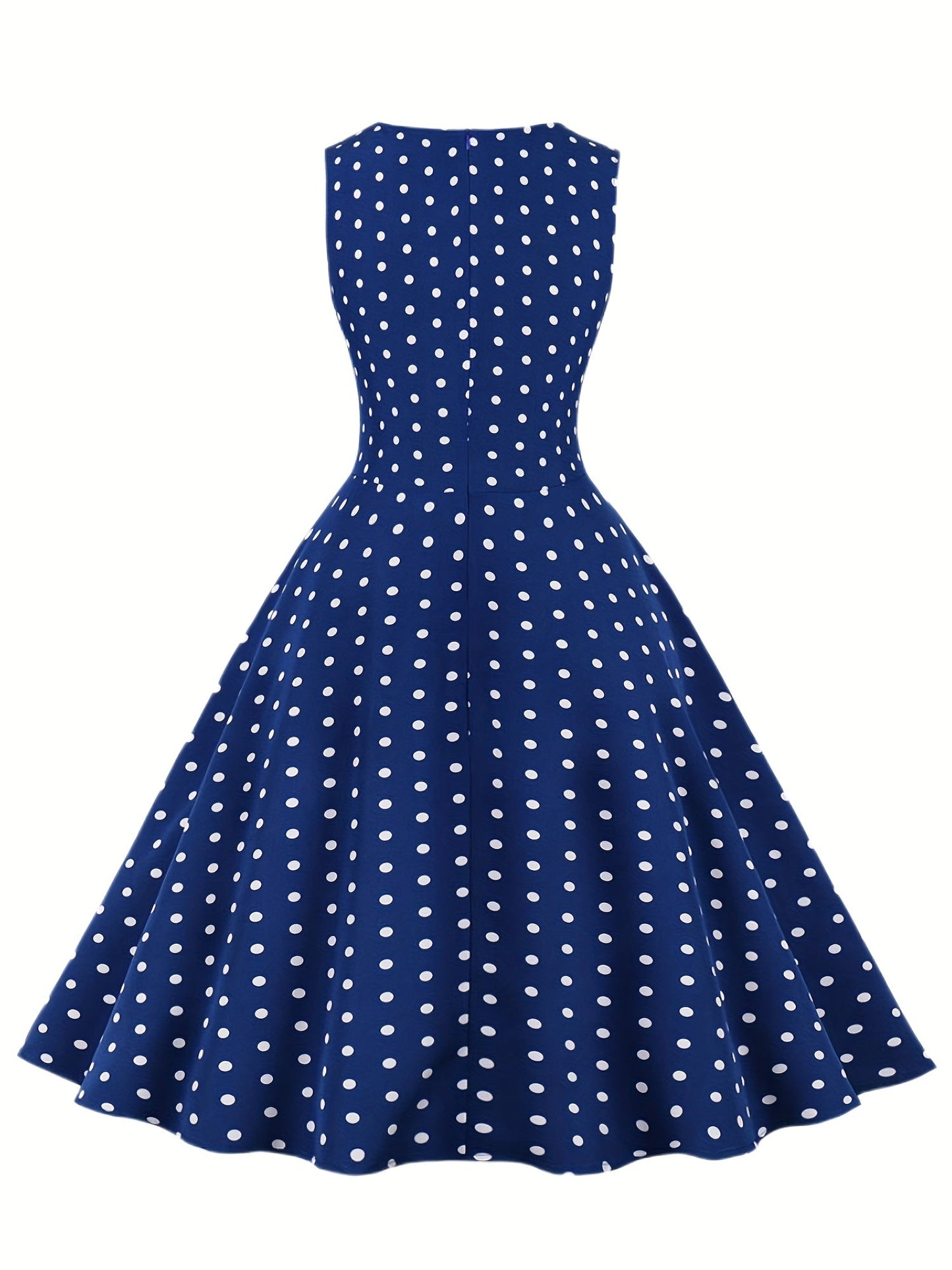 Women's Vintage Polka Dot Fit & Flare Dress for Festive Occasions and Everyday Wear
