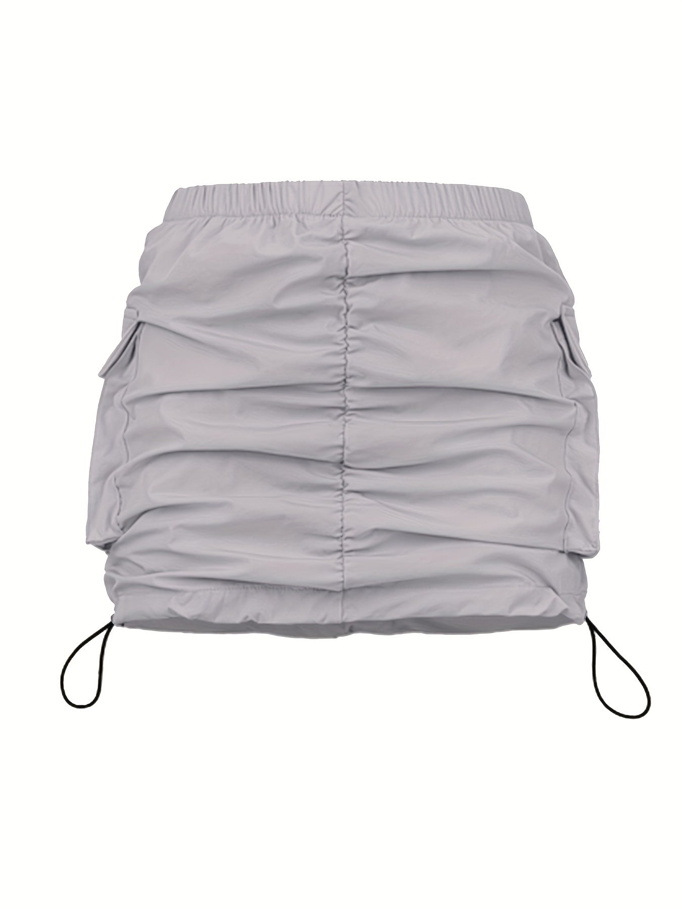 Damen Utility Minirock mit Kordelzug und Cargotaschen – Streetstyle Freizeitrock