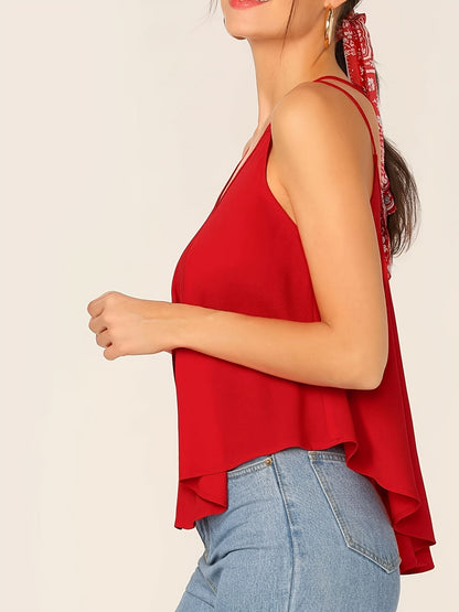 Damen Sommer Spaghettiträger Top mit lockerer Passform und modernem Design – Ideal für Freizeit und Alltag