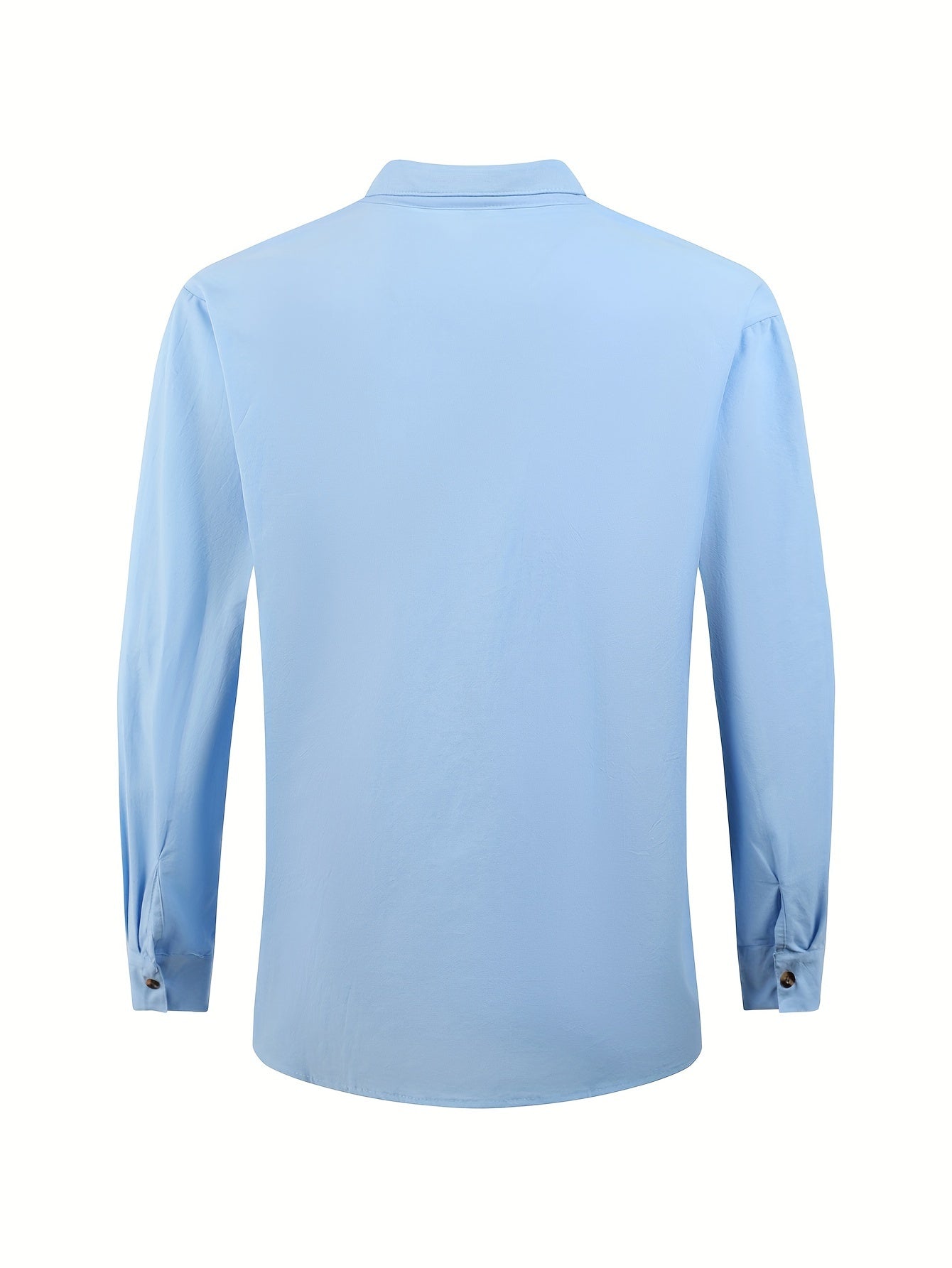 Men's Stand Collar Casual Shirt with Button Placket – Casual Look for Everyday and Special Occasions