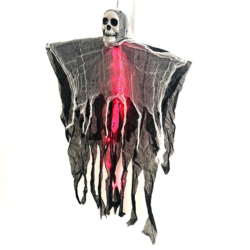 Halloween Hanging Ghost Decoration with LED Lights – Creepy Party and Garden Decor