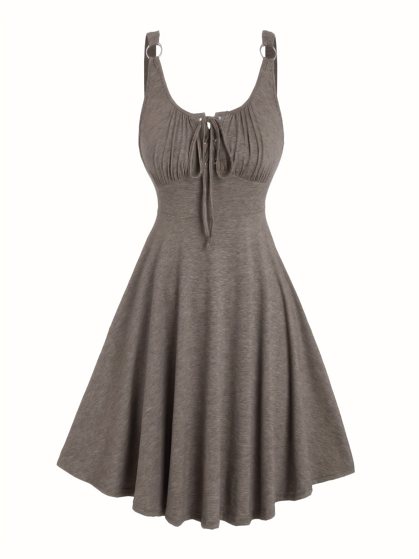 Damen Skaterkleid mit Schnürung – Freizeitkleid im Vintage-Stil für Alltag und Sommer
