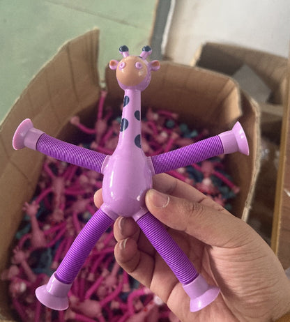 Children's Cartoon Telescopic Giraffe Fidget Toy with Suction Cup – Stress Relief & Sensory Fun