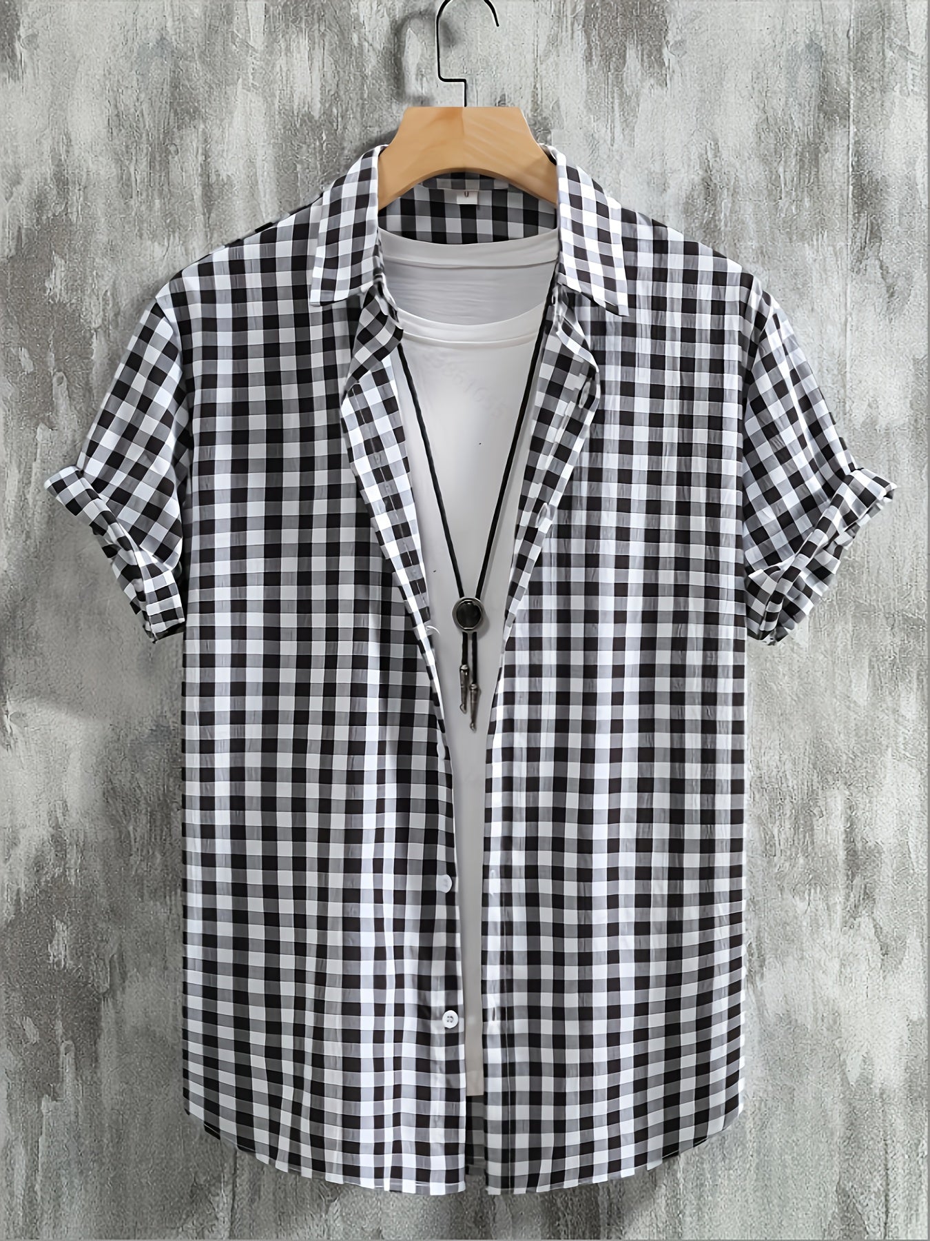 Herren Kurzarm Freizeithemd Kariert – Modernes Button-Down für Alltag und Freizeit