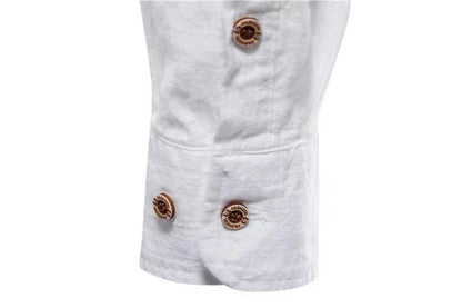 Men's Stand Collar Casual Shirt Slim Fit Long Sleeve – Modern Henley Shirt for Everyday & Leisure