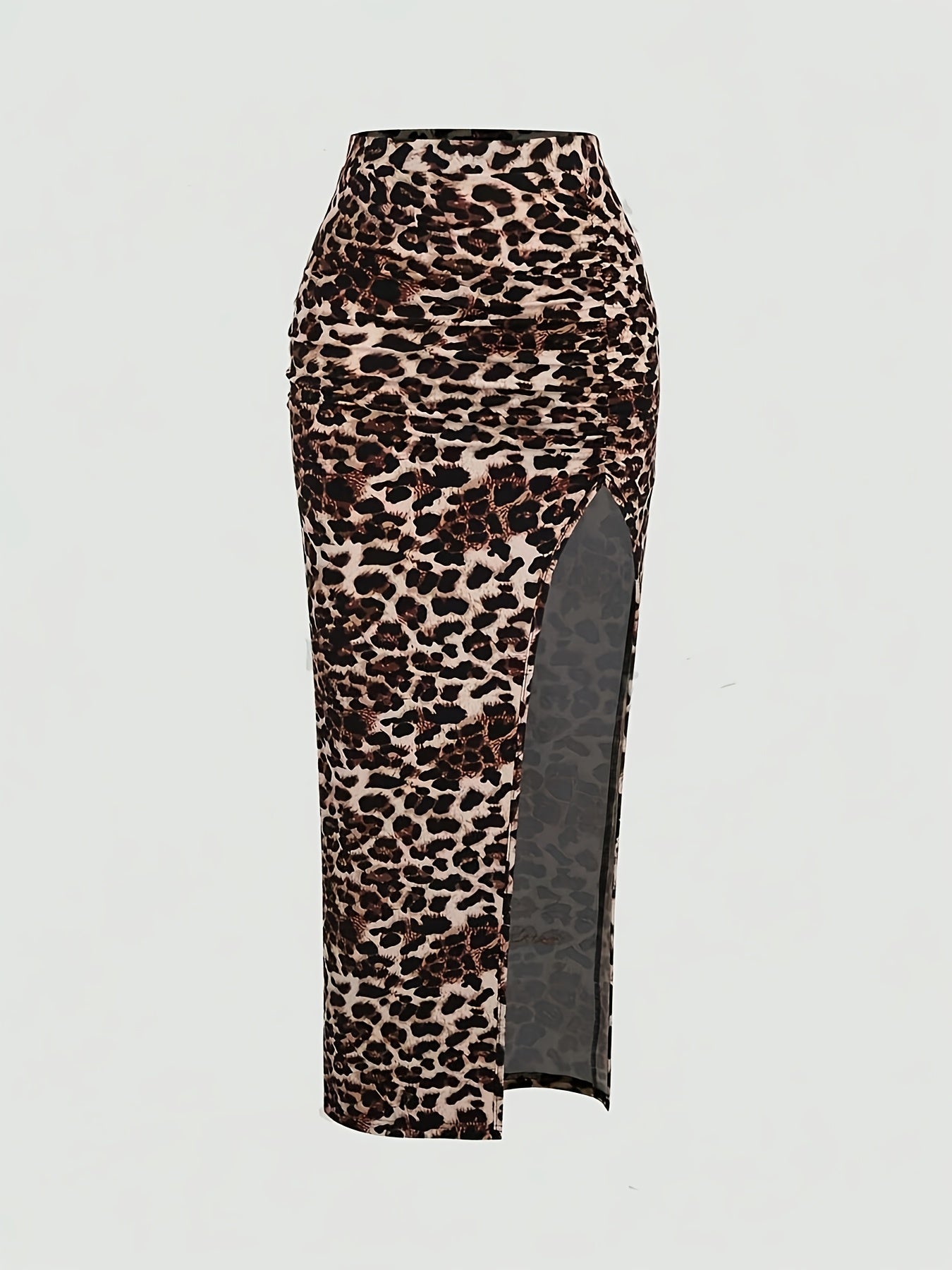 Women's maxi skirt with a high waist and side slit, three-colored