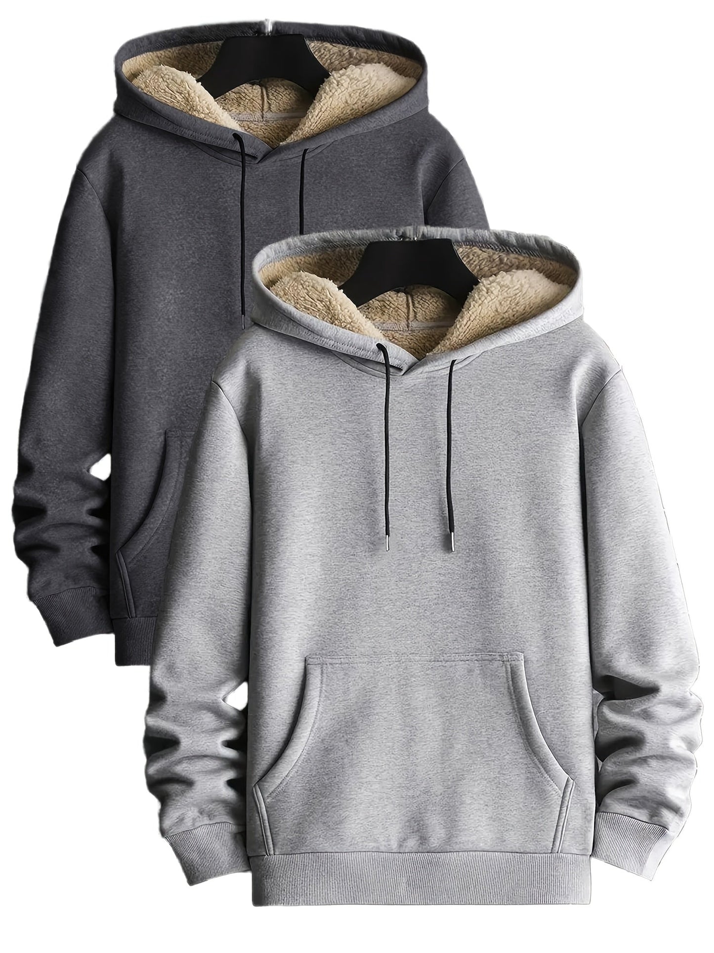 Hoodie set, 2-pack, with teddy lining; lined, warm hooded sweatshirt