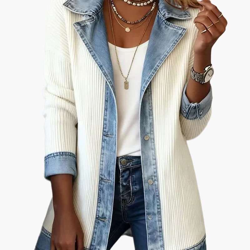 Women's Blazer in Denim Look – Elegant Business Casual Style for Everyday and Office