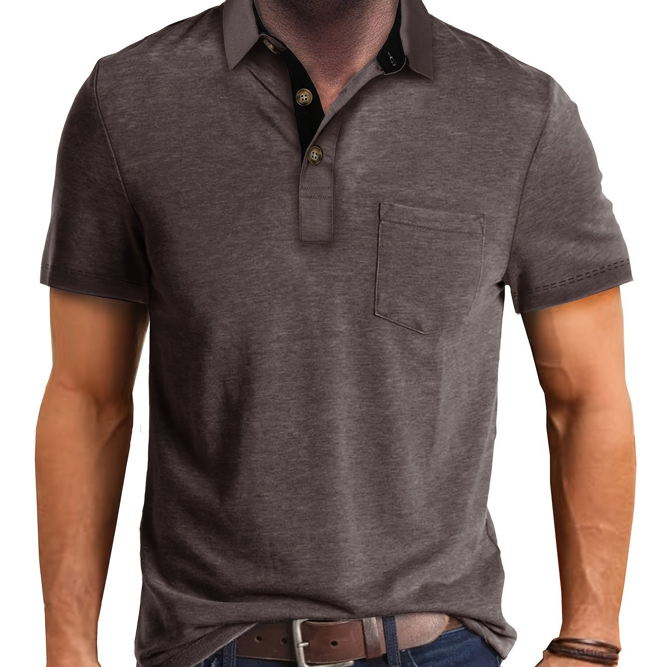 Men's Polo Shirt with Chest Pocket – Modern, Casual Polo Shirt for Everyday and Leisure Wear