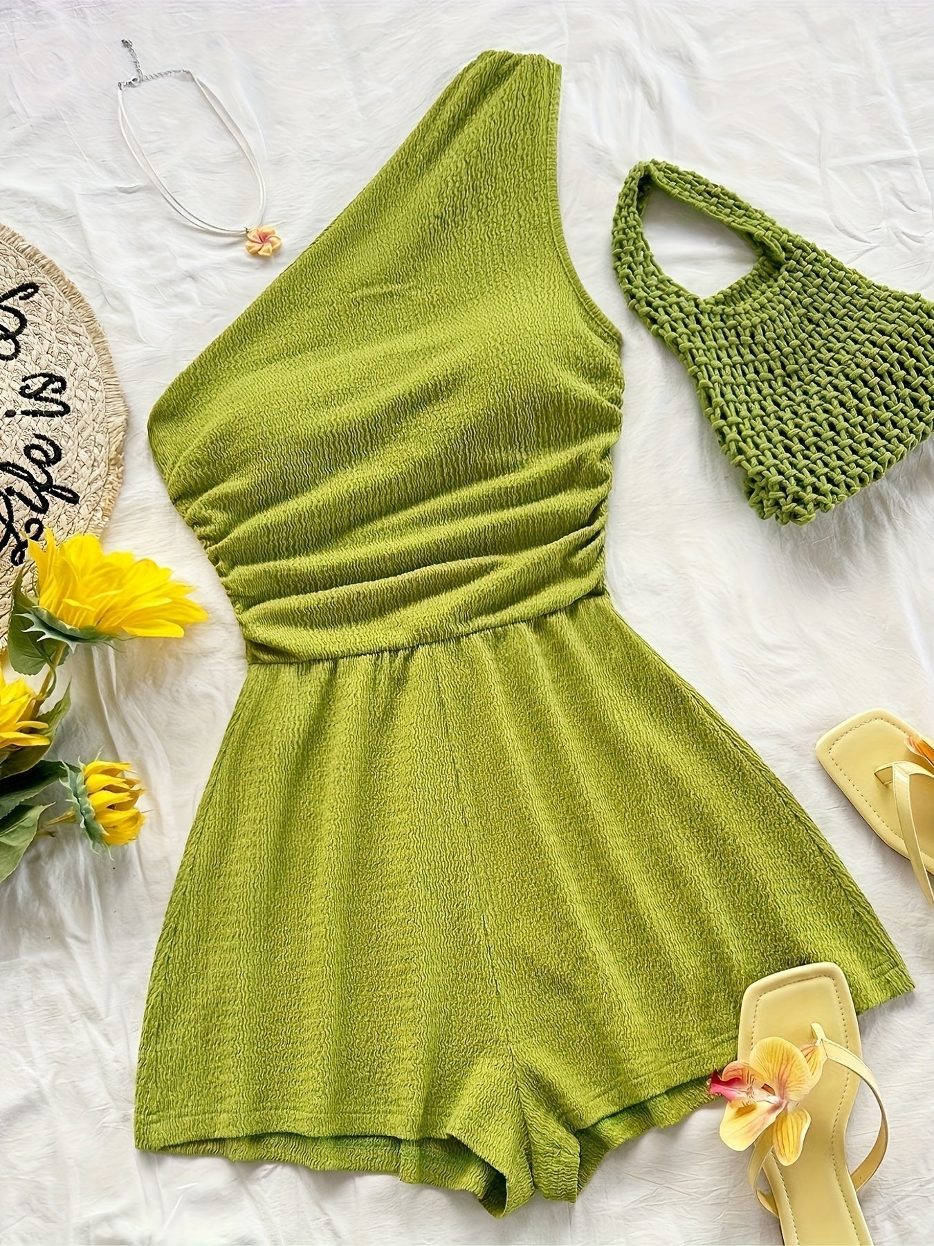 Women's One-Shoulder Asymmetric Summer Casual Jumpsuit